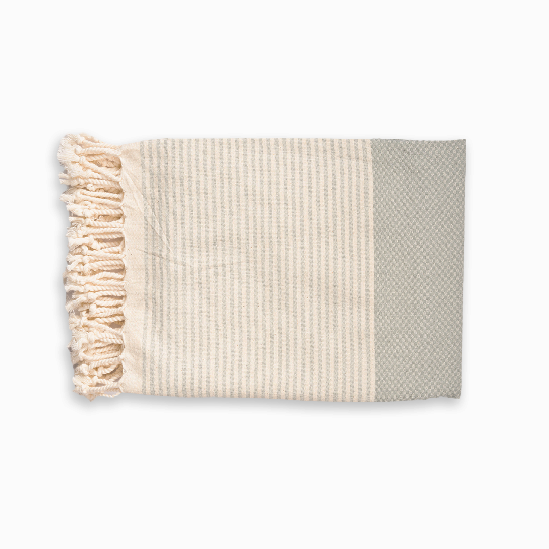 Handwoven Peshtemal Towel – Silver Waffle