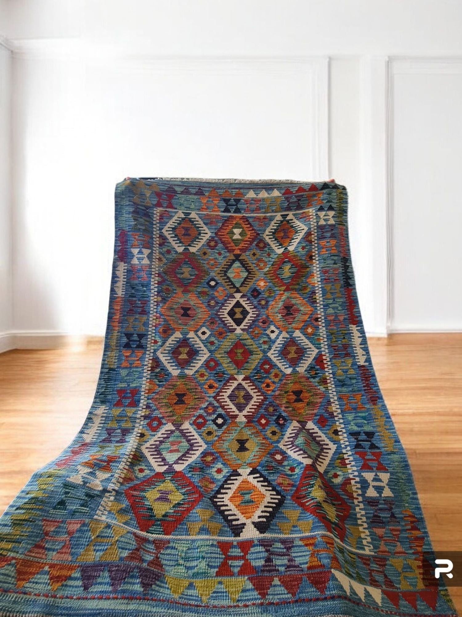 Ushak Kilim - Azure Mist