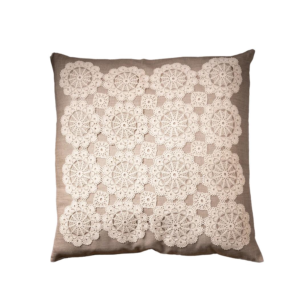 Pillow Cover with Lacework - 17