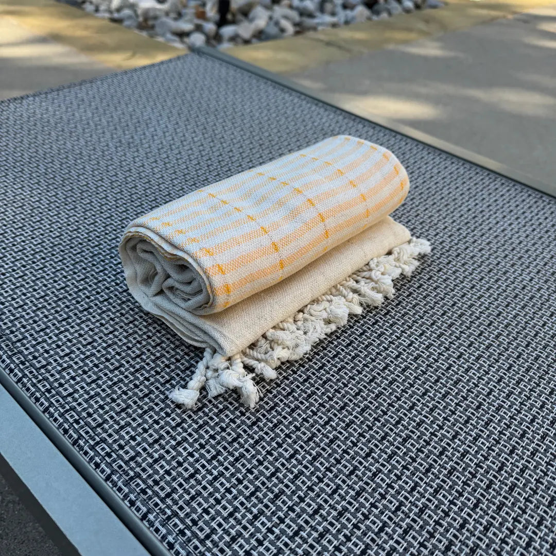 Handwoven Peshtemal Towel – Orange Line