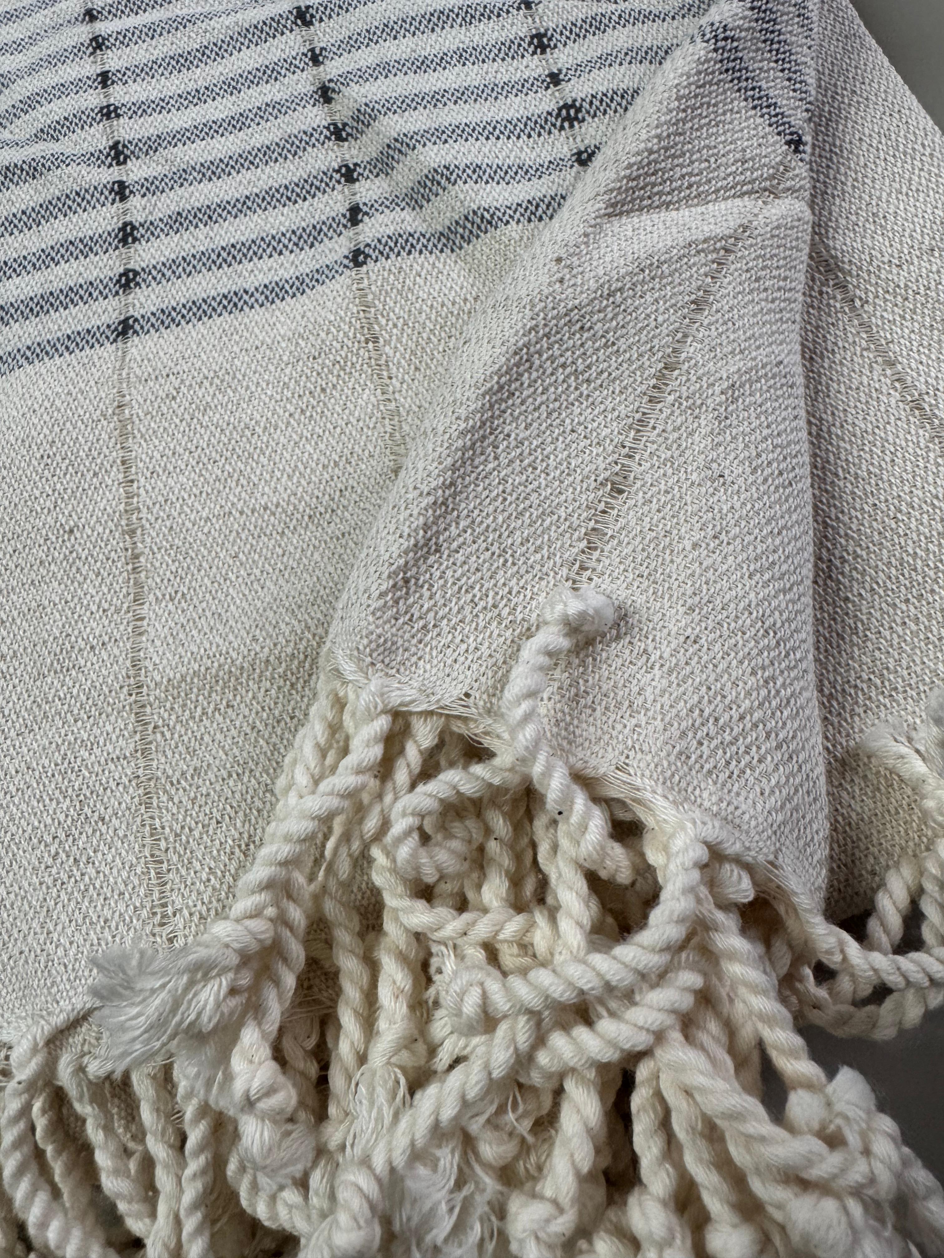 Handwoven Peshtemal Towel – Line Gray