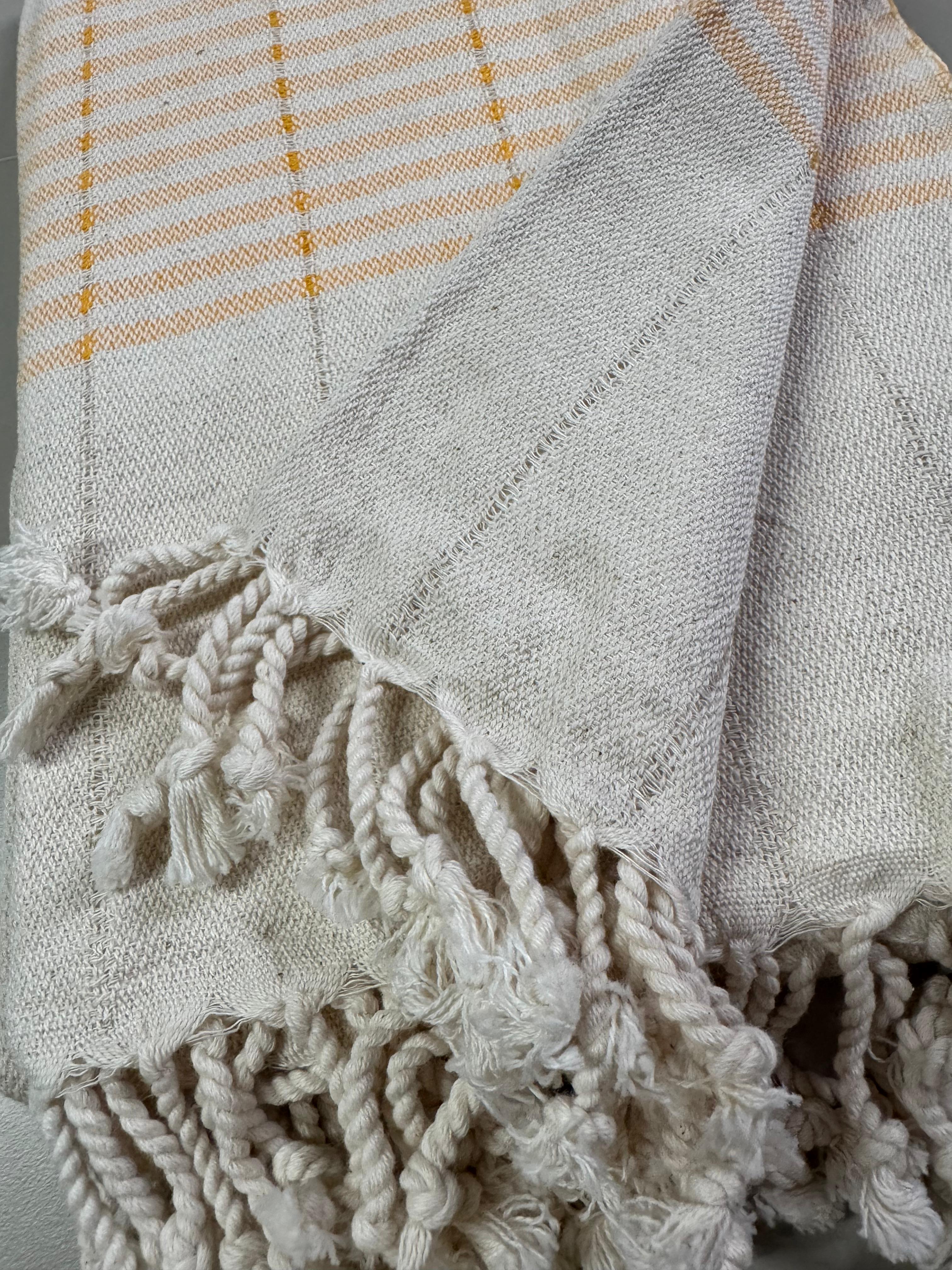 Handwoven Peshtemal Towel – Line Yellow