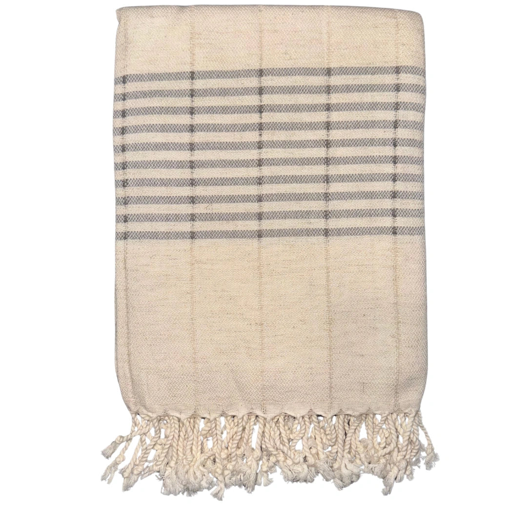 Handwoven Peshtemal Towel – Line Gray