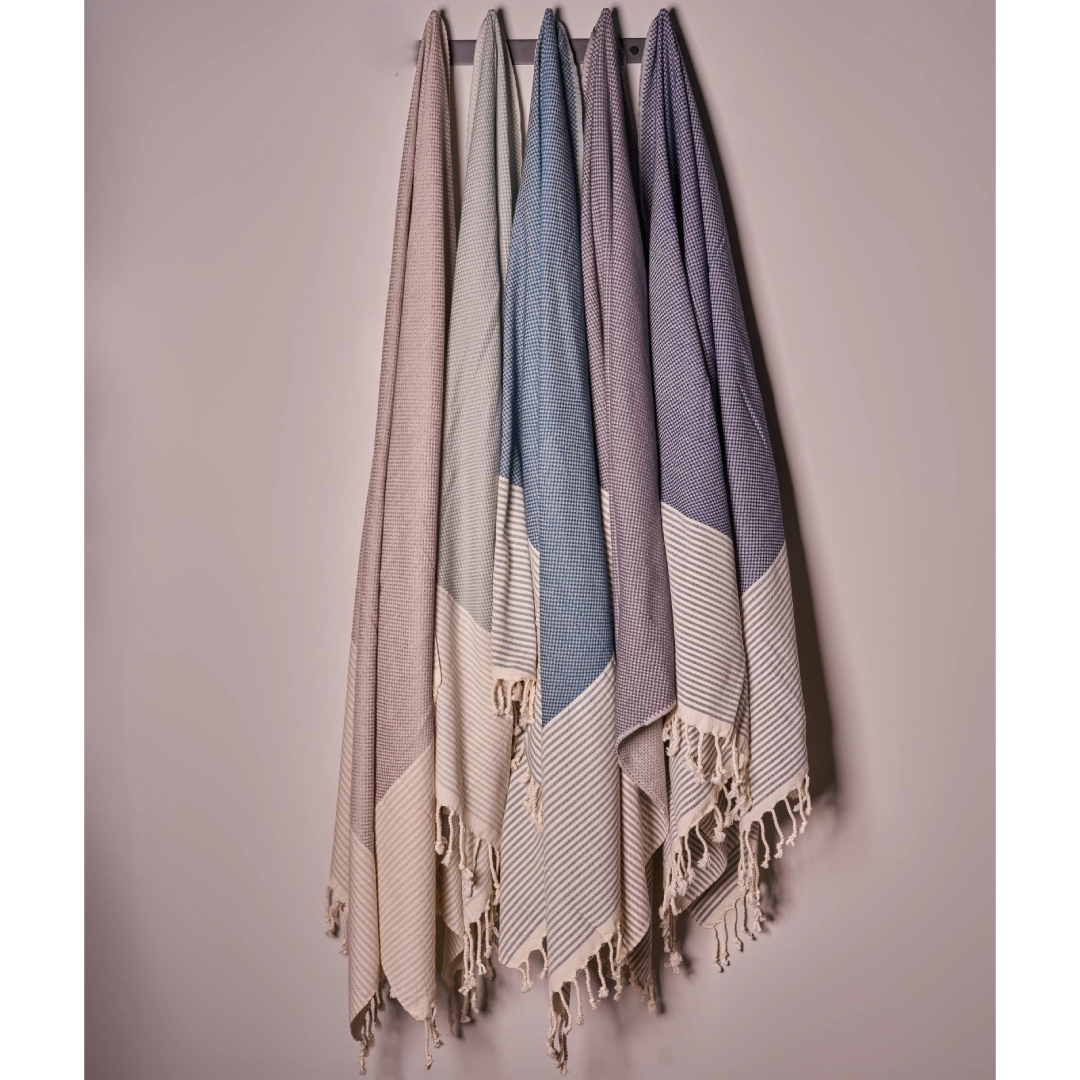 Navy Peshtemal Towel – Cotton Linen Blend Turkish Beach & Bath Towel
