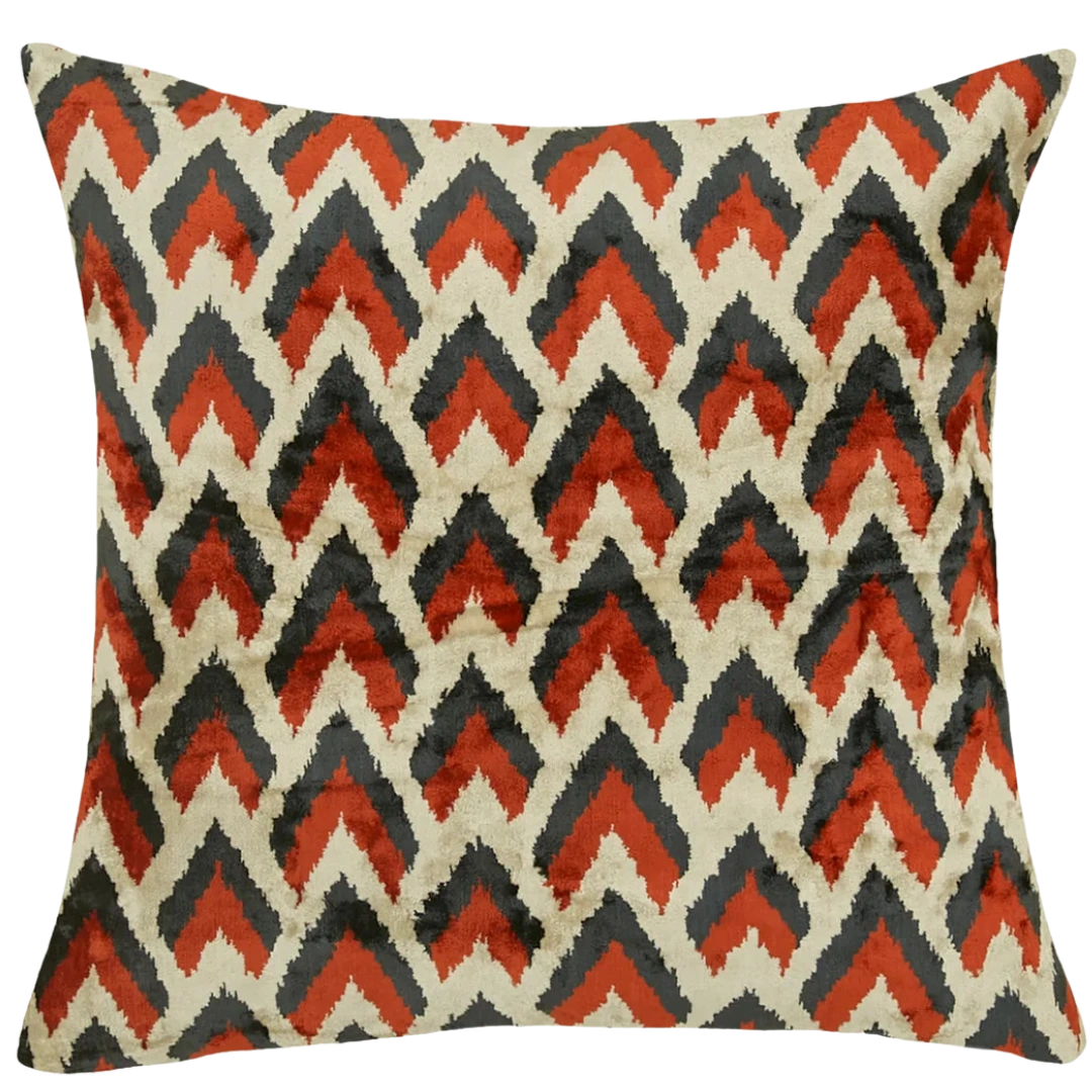 Sillk Velvet Pillow Cover Multicolor Pattern Square