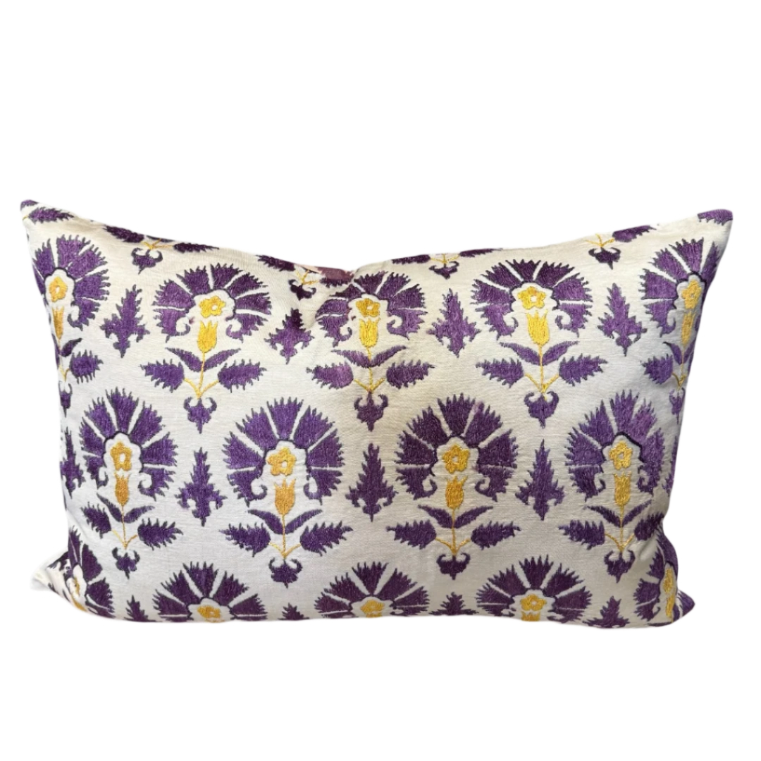 Suzani Pillow Cover | Purple Carnation