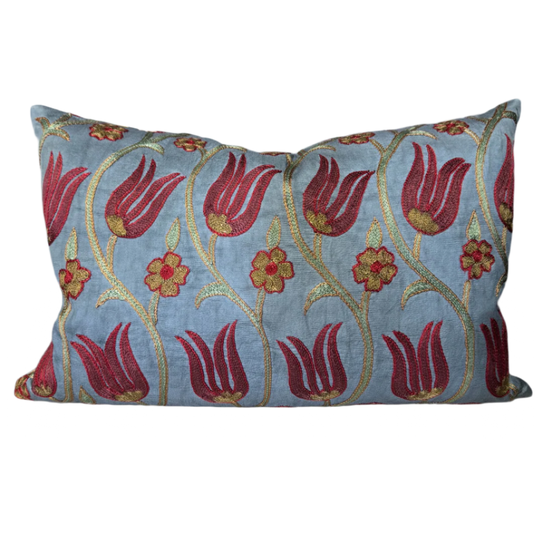 Suzani Pillow Cover | Red Tulip