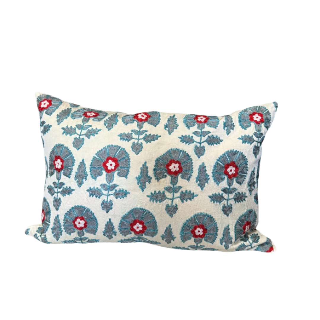 Suzani Pillow Cover | Blue Carnation