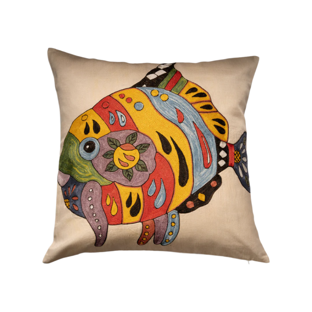 Suzani Pillow Cover | Fish 1
