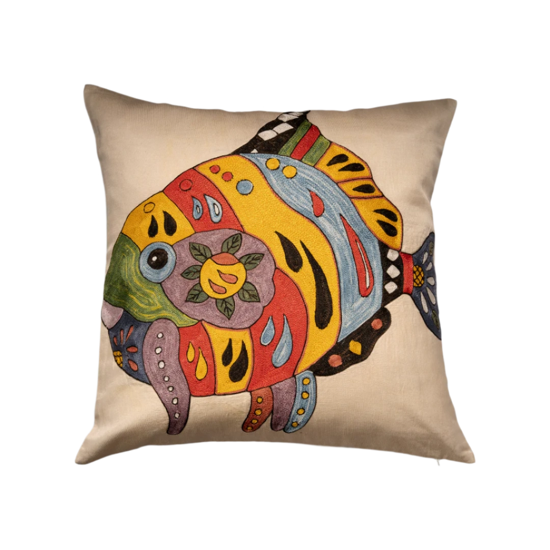 Suzani Pillow Cover | Fish 1
