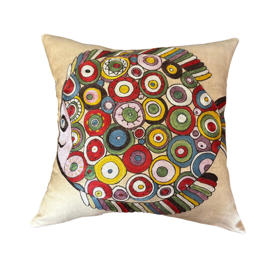 Suzani Pillow Cover | Fish 2