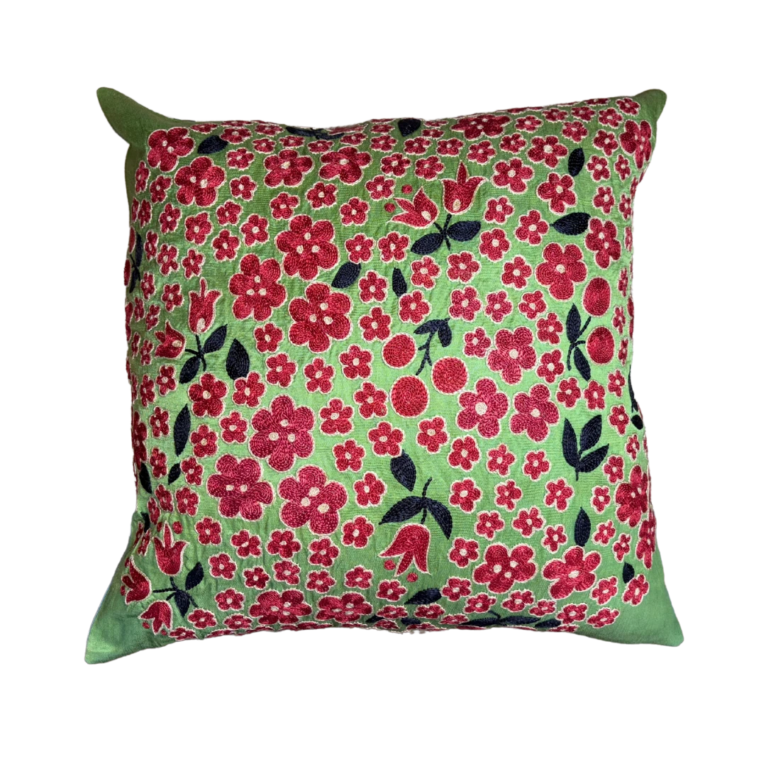 Suzani Pillow Cover | Green Tree