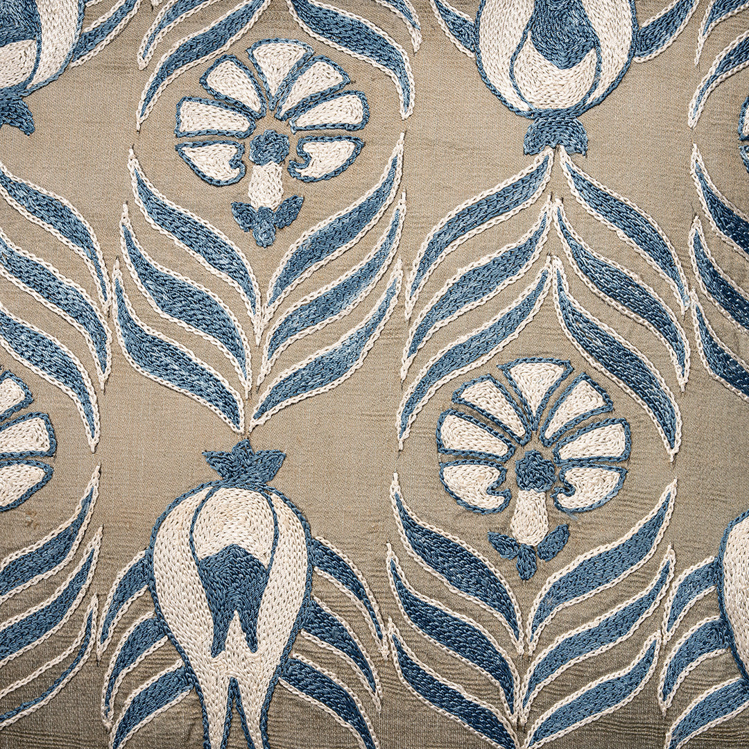 Suzani Pillow Cover | Silver Tulip