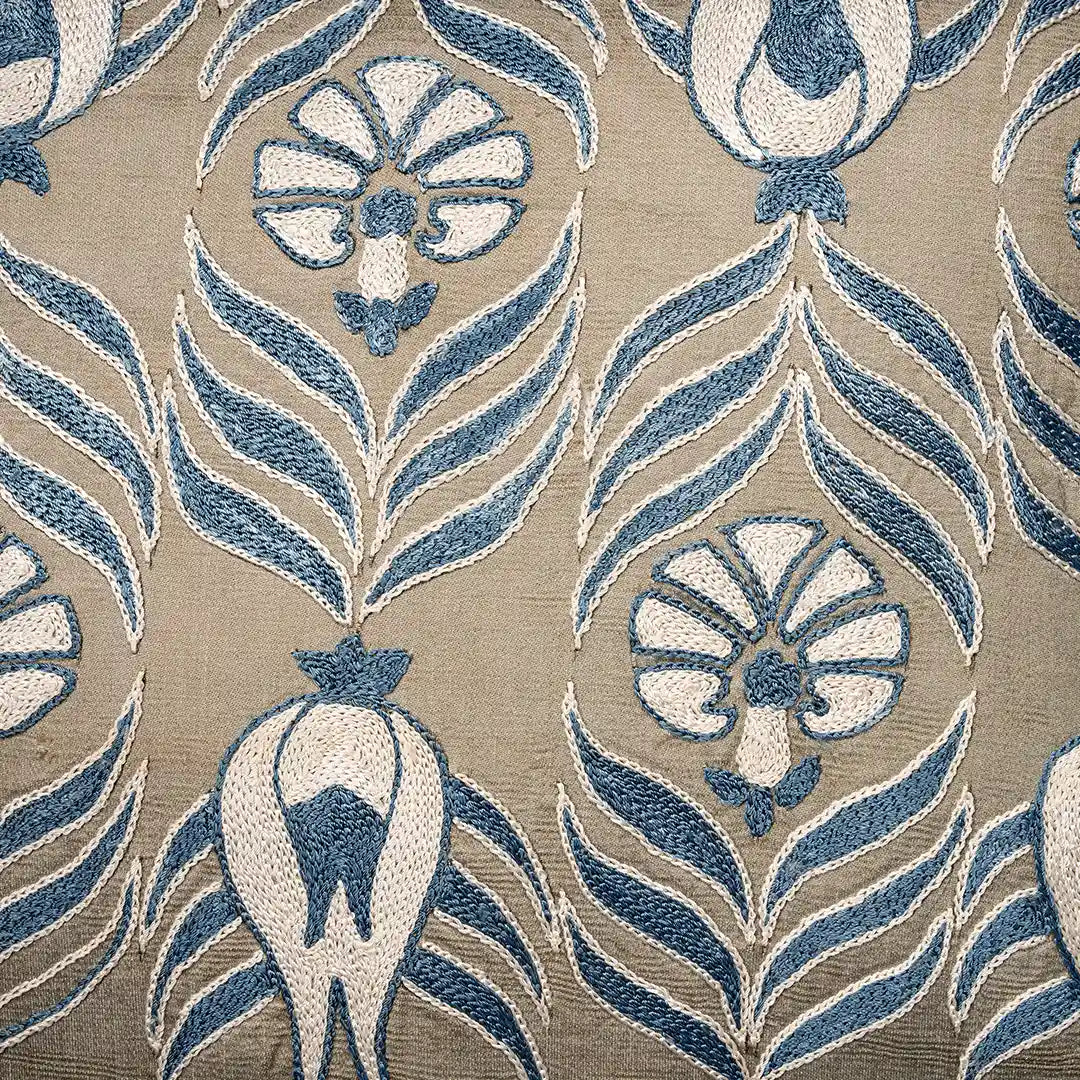 Suzani Pillow Cover | Silver Tulip