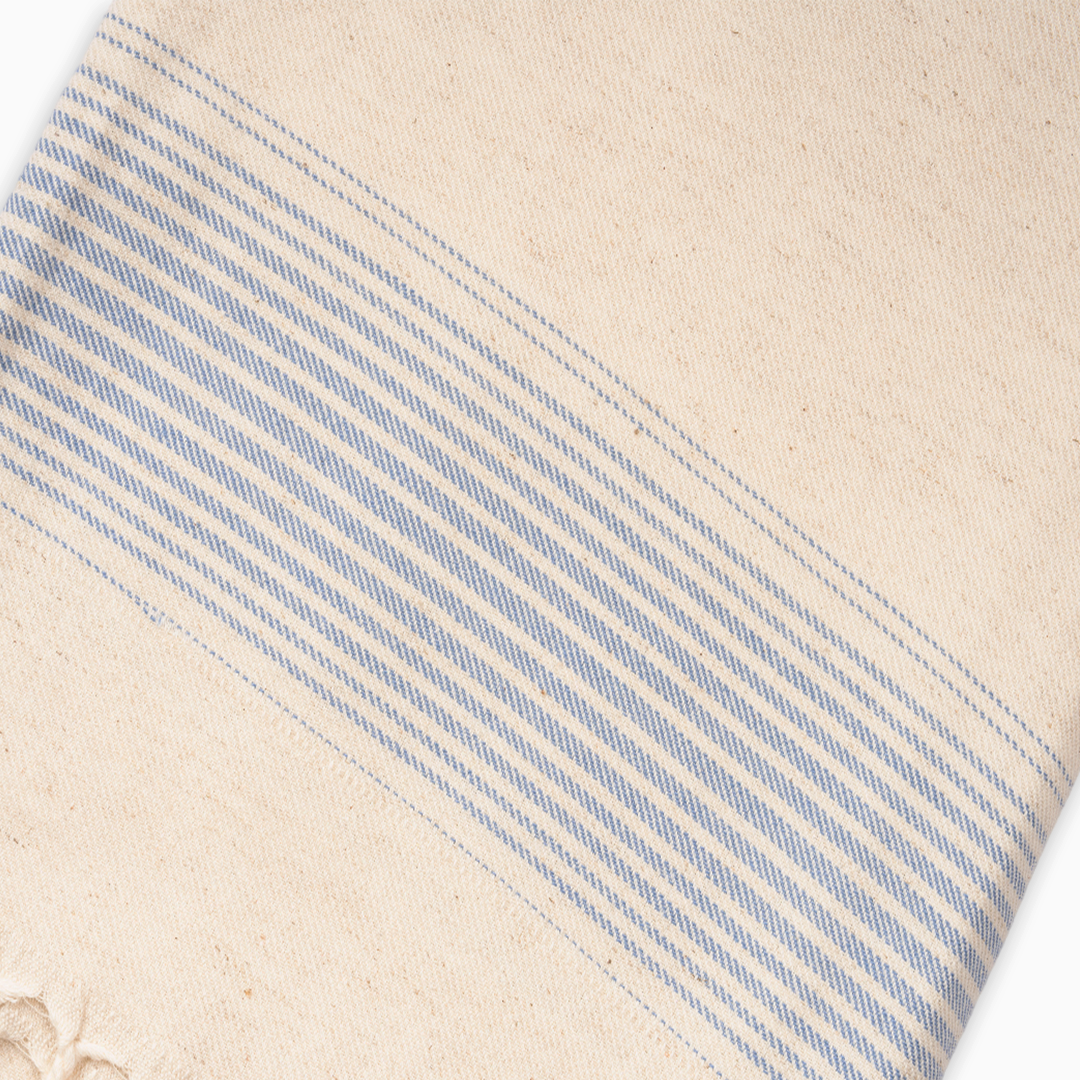 Handwoven Peshtemal Towel – Blue Stripe