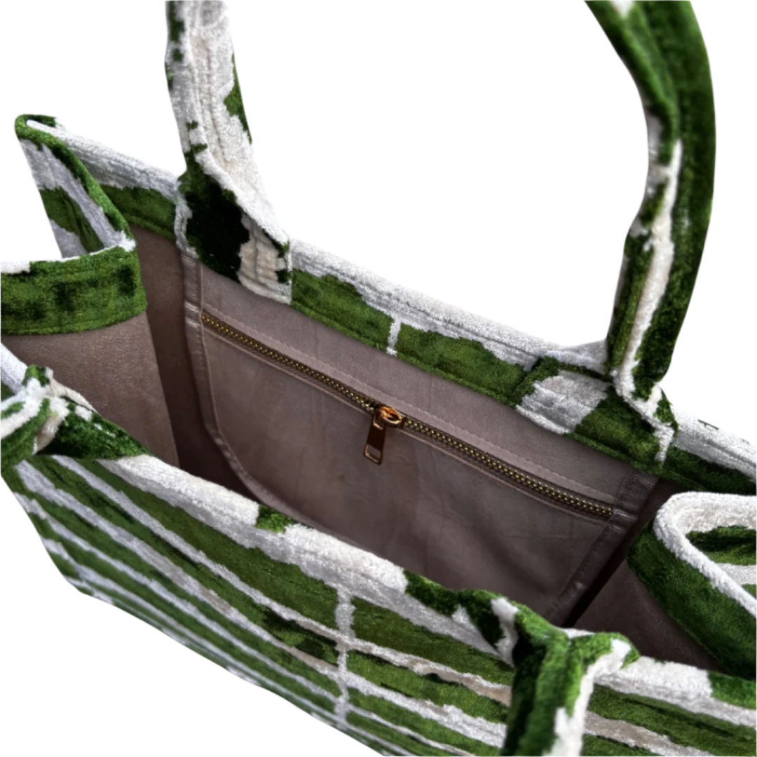 Silk Velvet Tote Bag - Flow Pattern