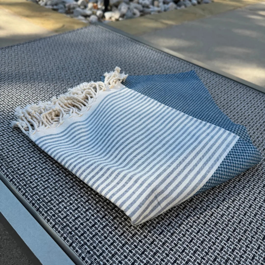 Handwoven Peshtemal Waffle Towel – Turquoise