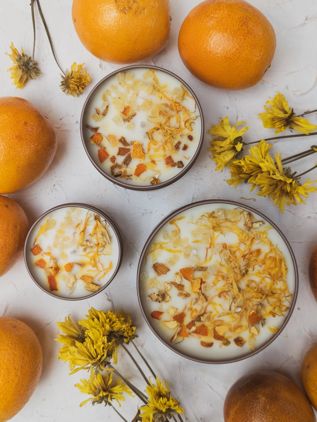 Zesty Orange Ginger Marigold Soy Tin Candle