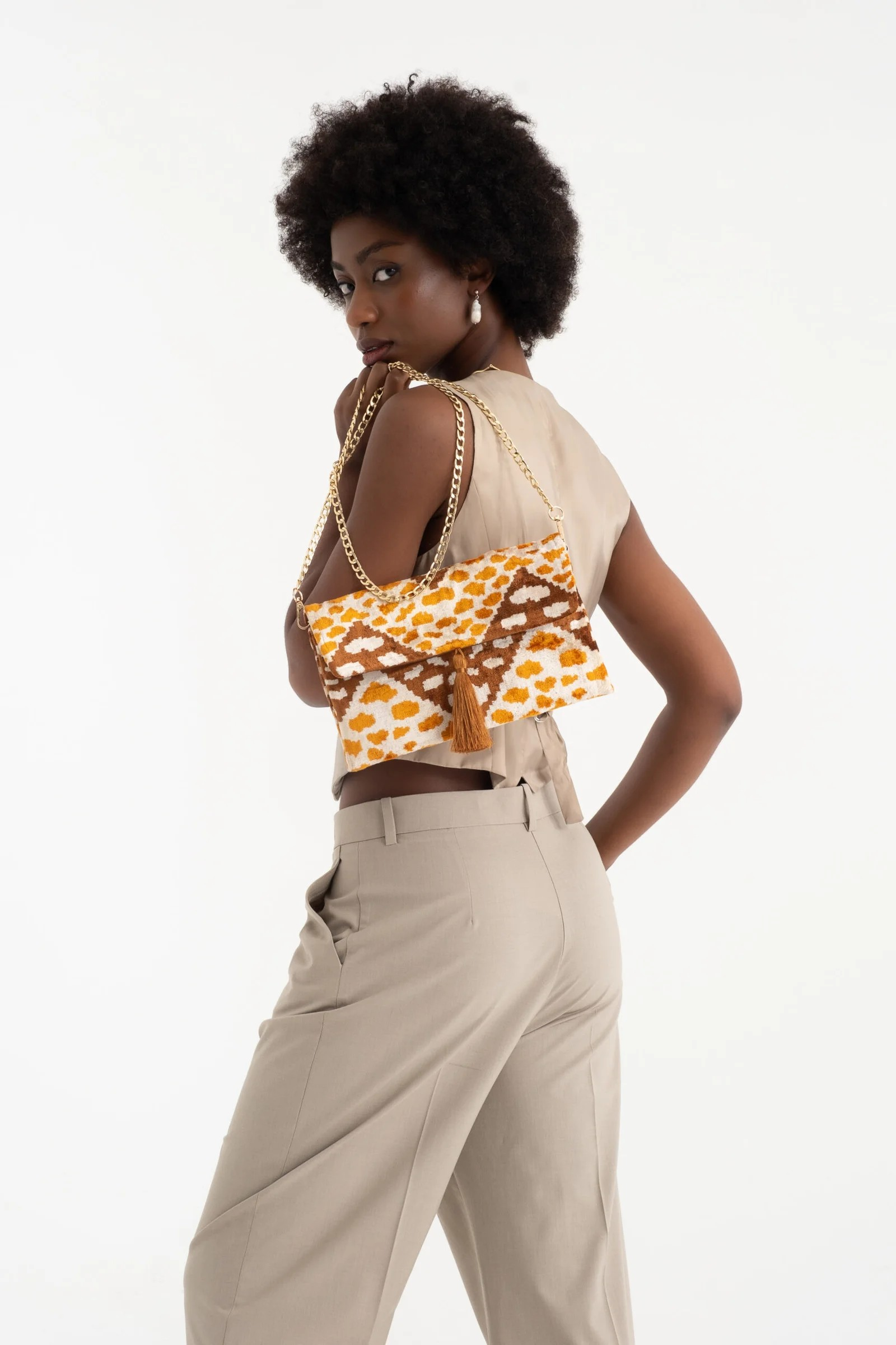 Clutch Bag | Honey & Brown