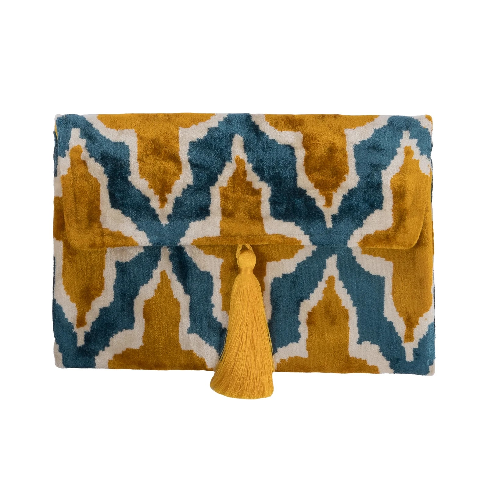 Clutch Bag | Blue & Saffron