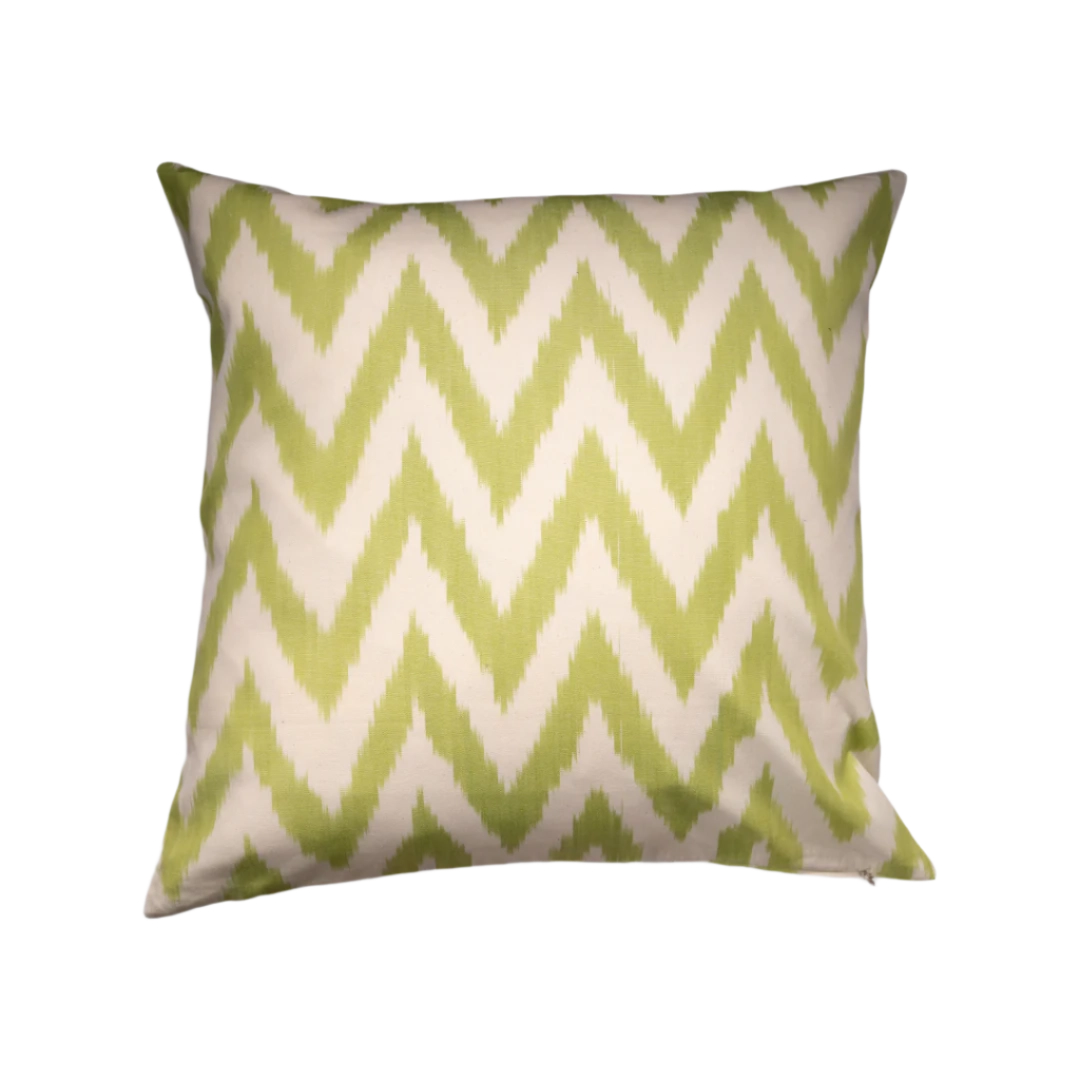 Lime green ikat zigzag throw pillow cover, 20x20