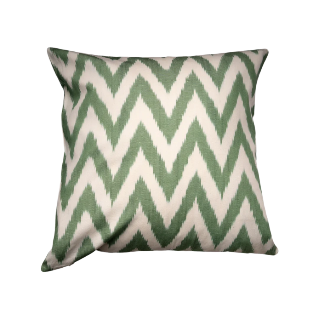 Sage green ikat zigzag throw pillow cover, 20x20